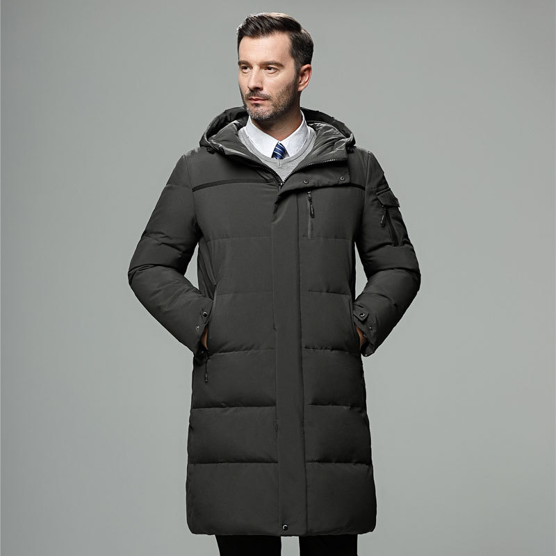 R&B | Pufferjacke Webmischung Lange Länge Verstellbare Kapuze & Bündchen