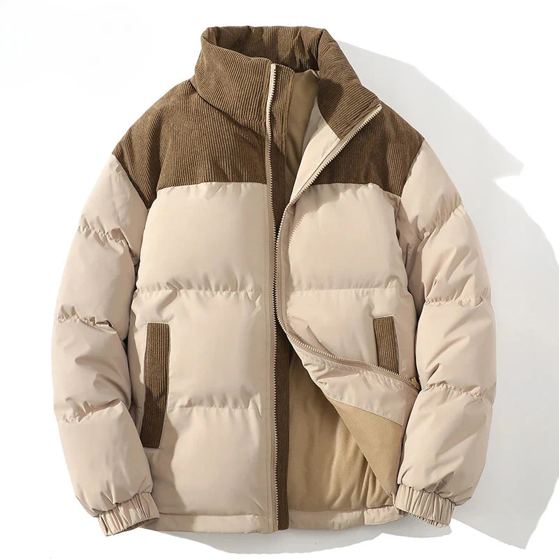 R&B | Pufferjacke Polyester Gestepptes Futter Ripp Cord Stück Elastische Bündchen