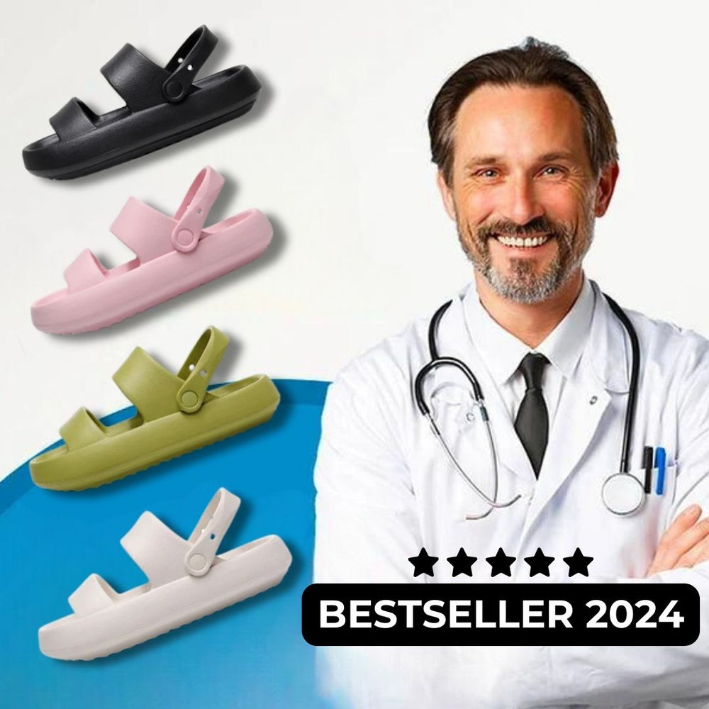 R&B | Orthopädische Sandalen Comfort Plus Pantoletten mit Doppelriemen Gepolsterte, Lässige Slip-On-Sandalen