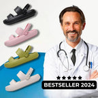 R&B | Orthopädische Sandalen Comfort Plus Pantoletten mit Doppelriemen Gepolsterte, Lässige Slip-On-Sandalen