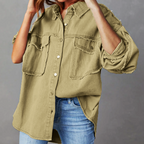 Weite Jeansjacke aus Baumwolle