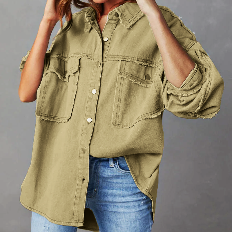 Weite Jeansjacke aus Baumwolle