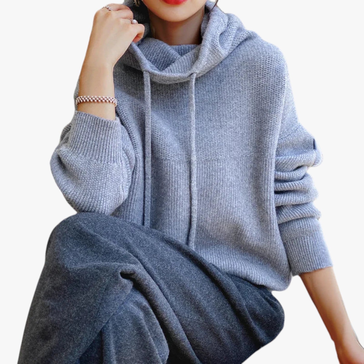 R&B | Oversized Strickpullover mit Hohem Kragen Acryl Warm und Komfortabel