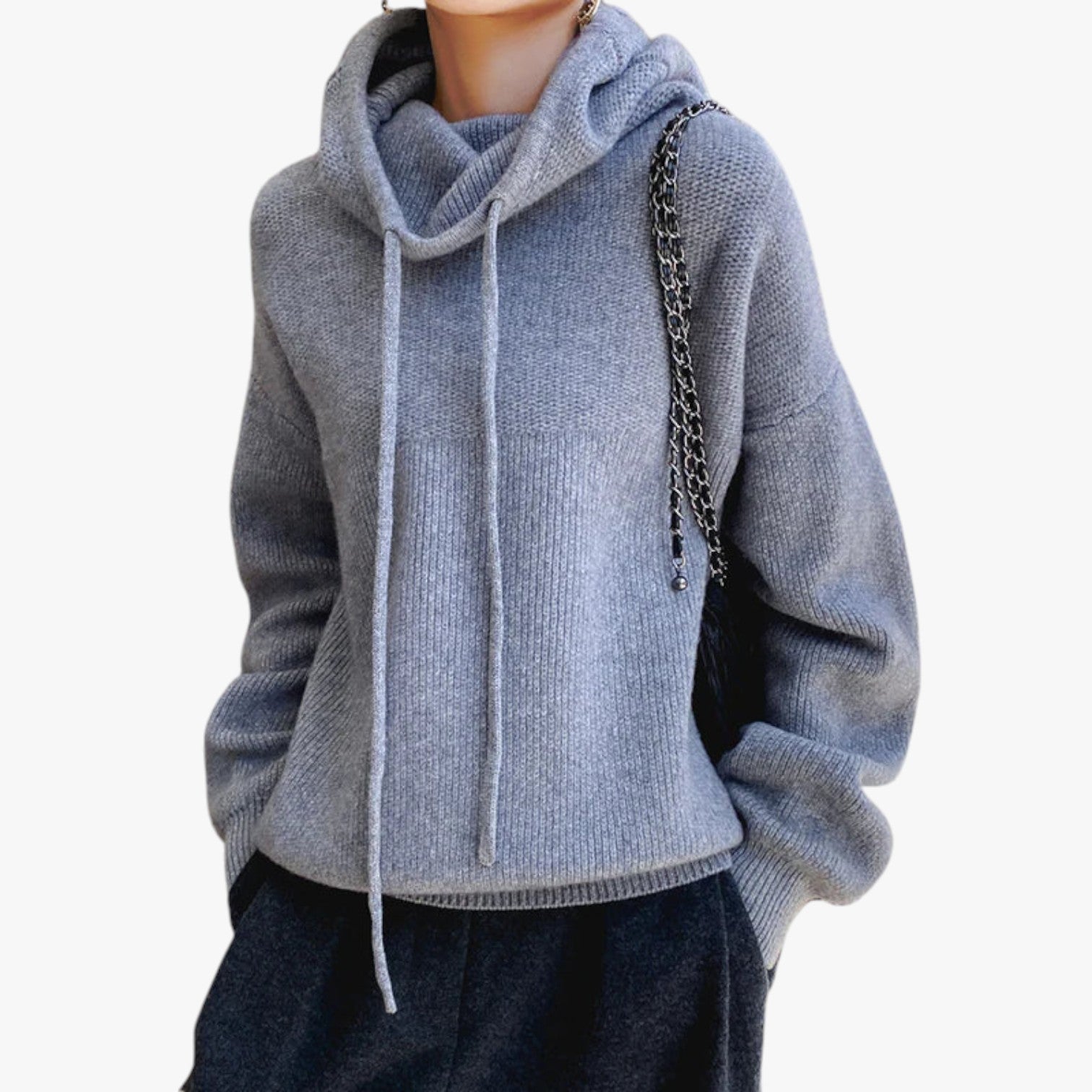 R&B | Oversized Strickpullover mit Hohem Kragen Acryl Warm und Komfortabel