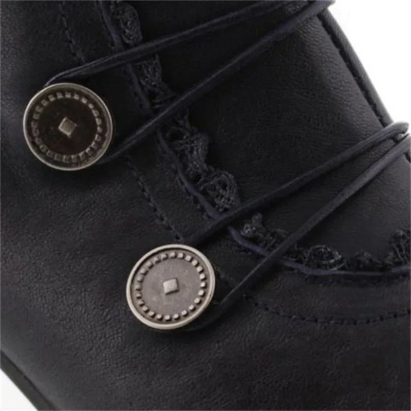 R&B | Damen Viktorianische Schnür-Stiefeletten mit Spitzenbesatz