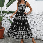 R&B | Kleid mit ethnischem Strapsdruck