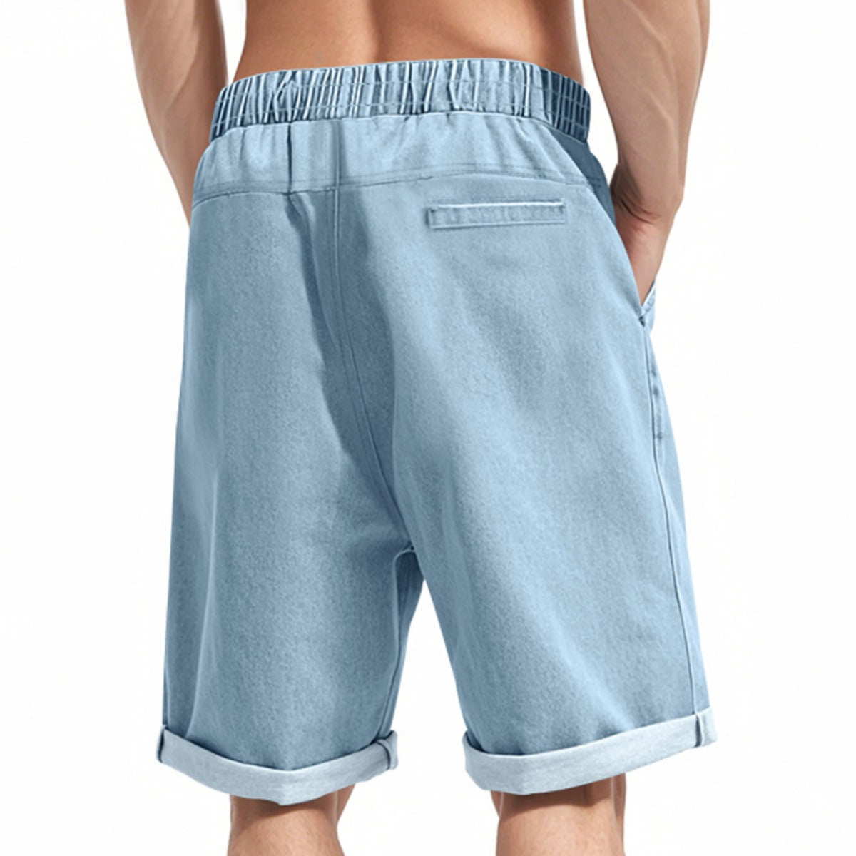 R&B | Kurze Hose aus schwerem gewaschenem Baumwolldenim