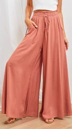 R&B | Hose mit weitem Bein und elastischer Taille