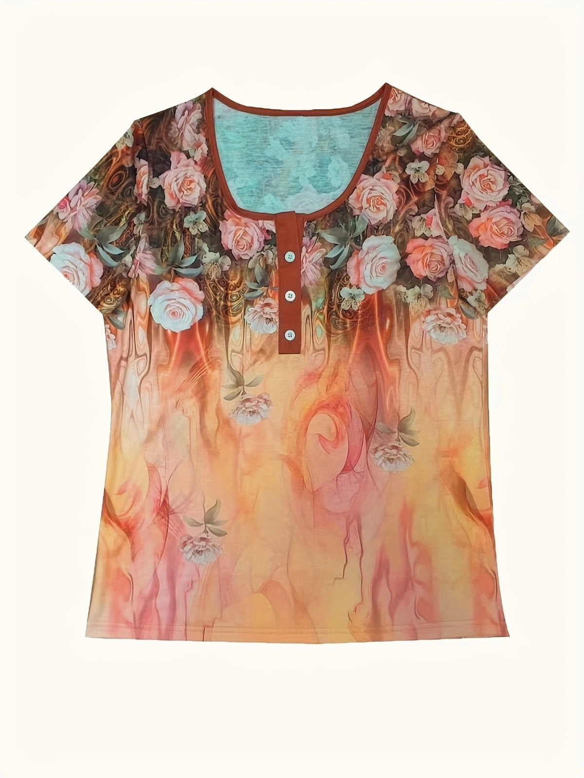 R&B | T-Shirt mit lockerem Print für Frauen