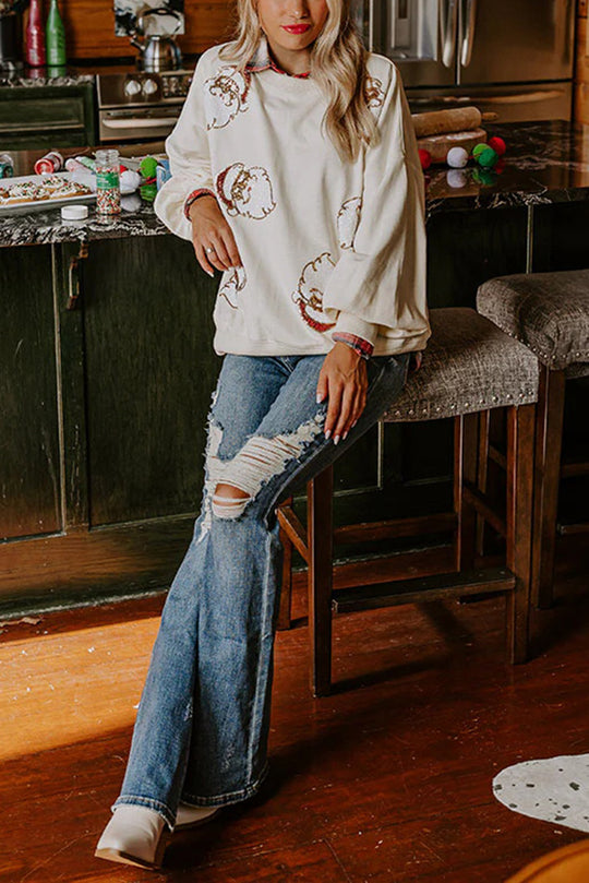 R&B | Weihnachtsmann Pailletten Lässiges Lockeres Sweatshirt