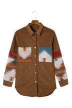 Cordjacke Mit Aztekenmuster