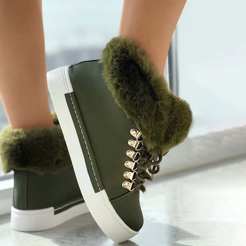 Warme Plüsch Plattform Stiefeletten R&B