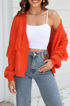 R&B | Fransenbesatz Offene Vorder-Cardigan