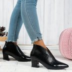 R&B | Glänzende Croco Print Stiefeletten