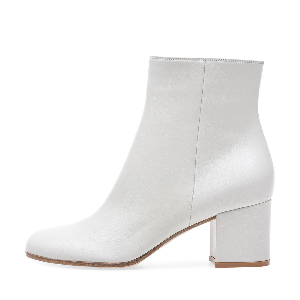R&B | Damen Chunky Heel Rund-Toe Mittel-Hügel Stiefel