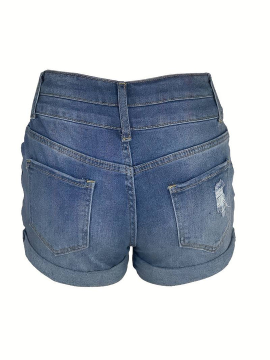 R&B | Gerippte Jeansshorts für Frühling/Sommer