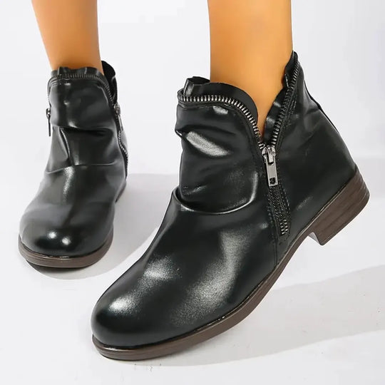 Damenstiefel mit doppeltem Reißverschluss R&B R&B