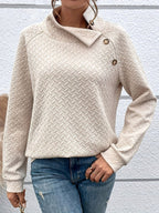 R&B | Leichtgewicht Pullover mit Hohem Kragen und Knöpfen Polyester Elegant und Komfortabel
