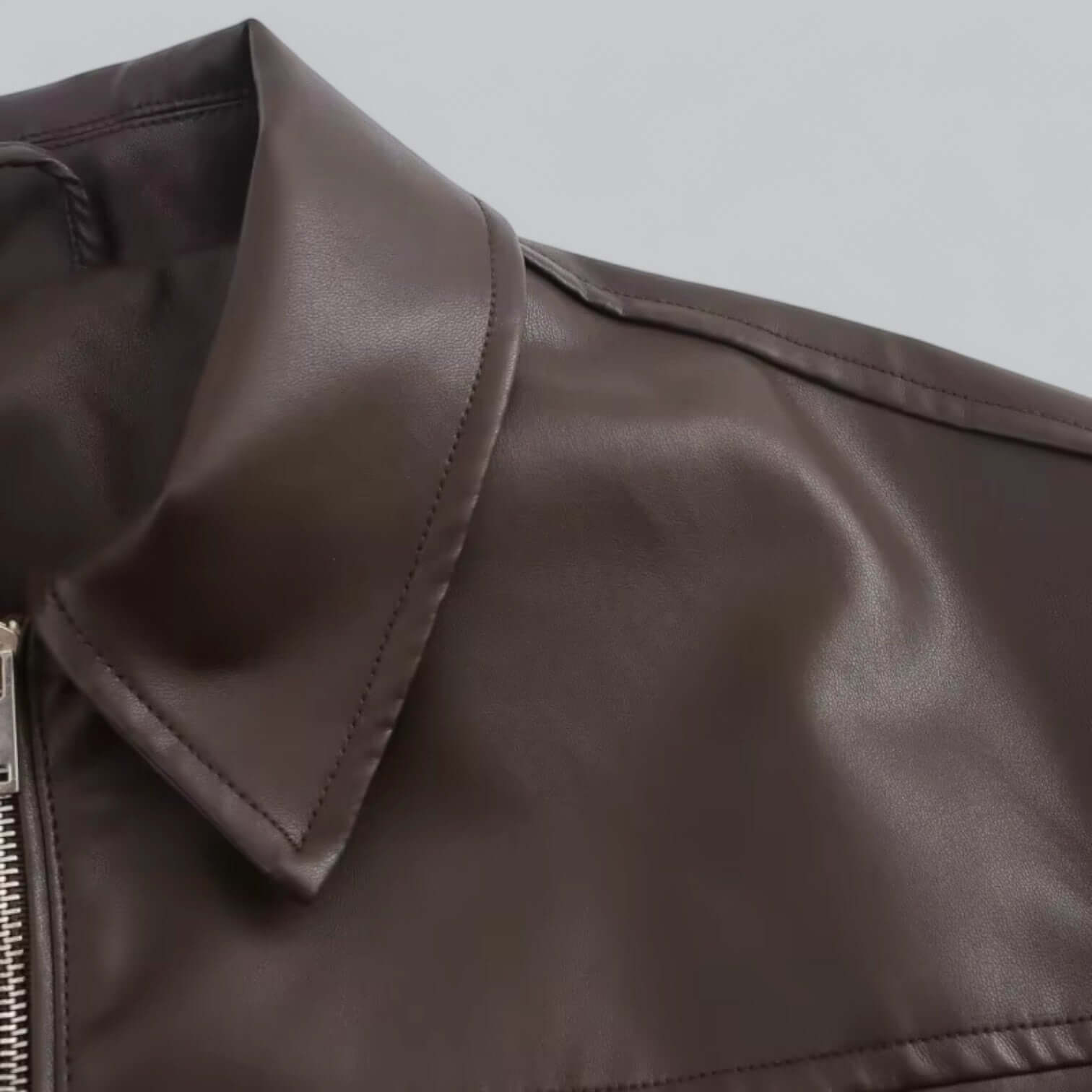 R&B | Damen Vintage Stil Kunstlederjacke