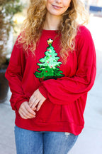 R&B | Weihnachtsbaum Feiertag Pailletten Freizeit Locker Sweatshirt