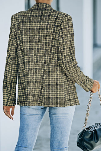 R&B | Karierter Doppelreiher Langarm-Blazer