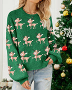 R&B | Reh Jacquard Weihnachtsstrickpullover