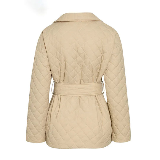 R&B | Warme kurze Jacke mit Gürtel für Damen