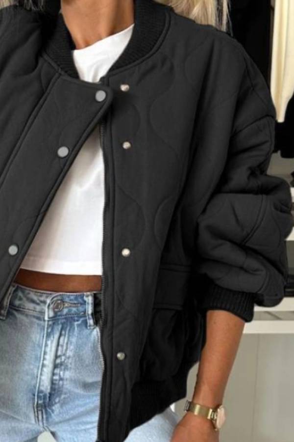 R&B | Kragen Snap Down Langarmjacke