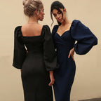R&B | Ein-Wort-Schulter rückenfreies schlankes Kleid
