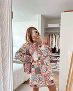 R&B | Blumen Patchwork Jacke Polyester Bunt, Gemütlich