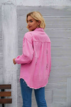 R&B | Zerrissene Rohsaum-Denimjacke