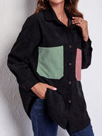 R&B | Patch Pocket Fallen Schulter Hemd Jacke