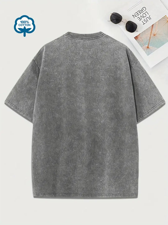 R&B | Baumwoll-T-Shirt mit Rundhalsausschnitt
