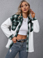 R&B | Karierte Kragenknopf Jacke