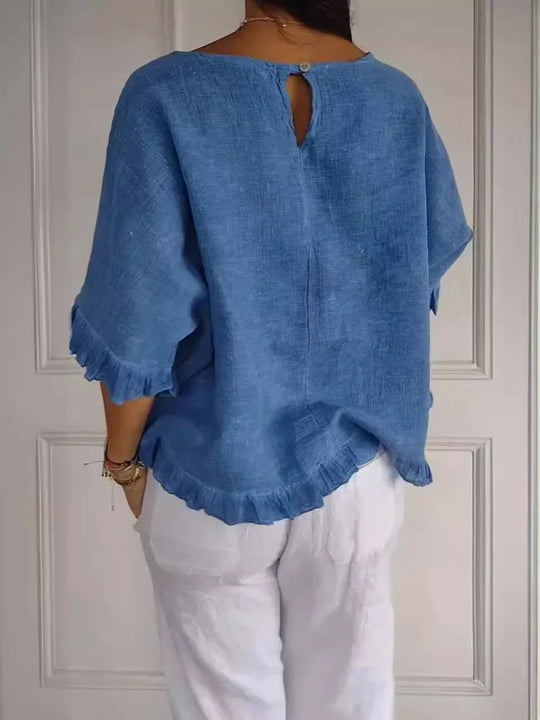 Feminine Rüschenbluse aus hochwertigem Stoff