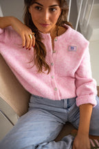 R&B | Schicker Pink Gesteppter Cardigan für Geschichtete Looks