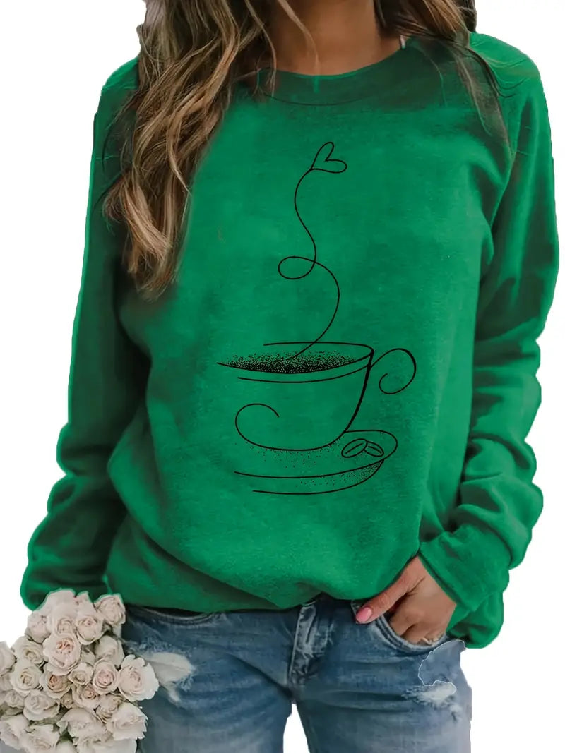 R&B | Gemütliches Kaffee Grafisch Sweatshirt