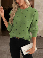 R&B | langärmliger poker-dot-pullover