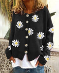 R&B | Blumengemusterte Strickjacke Weich und Leicht Lässige Eleganz
