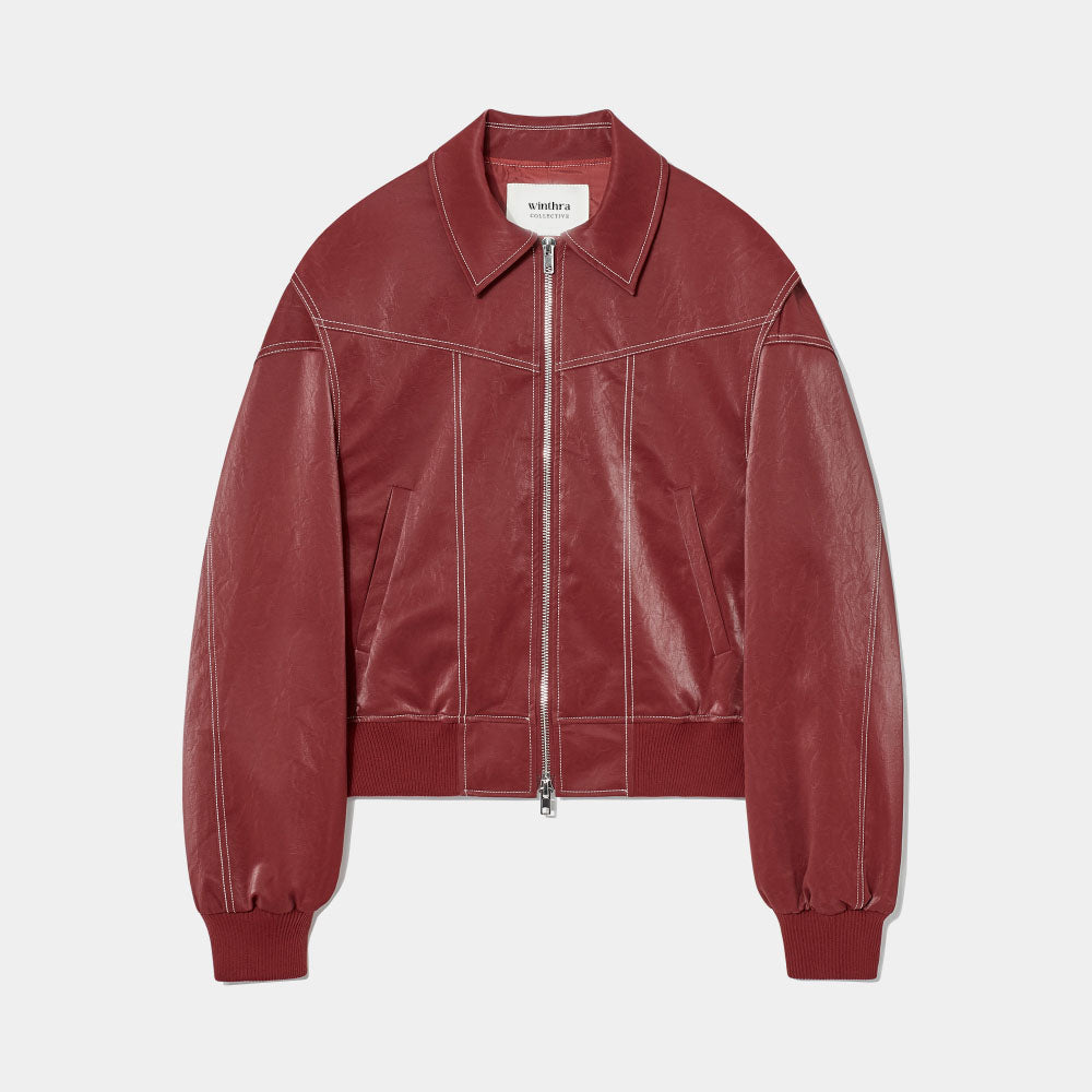 R&B | Übergroße Jacke mit Kontrastnähten Rot