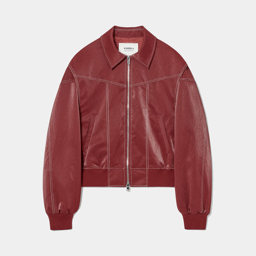 R&B | Übergroße Jacke mit Kontrastnähten Rot