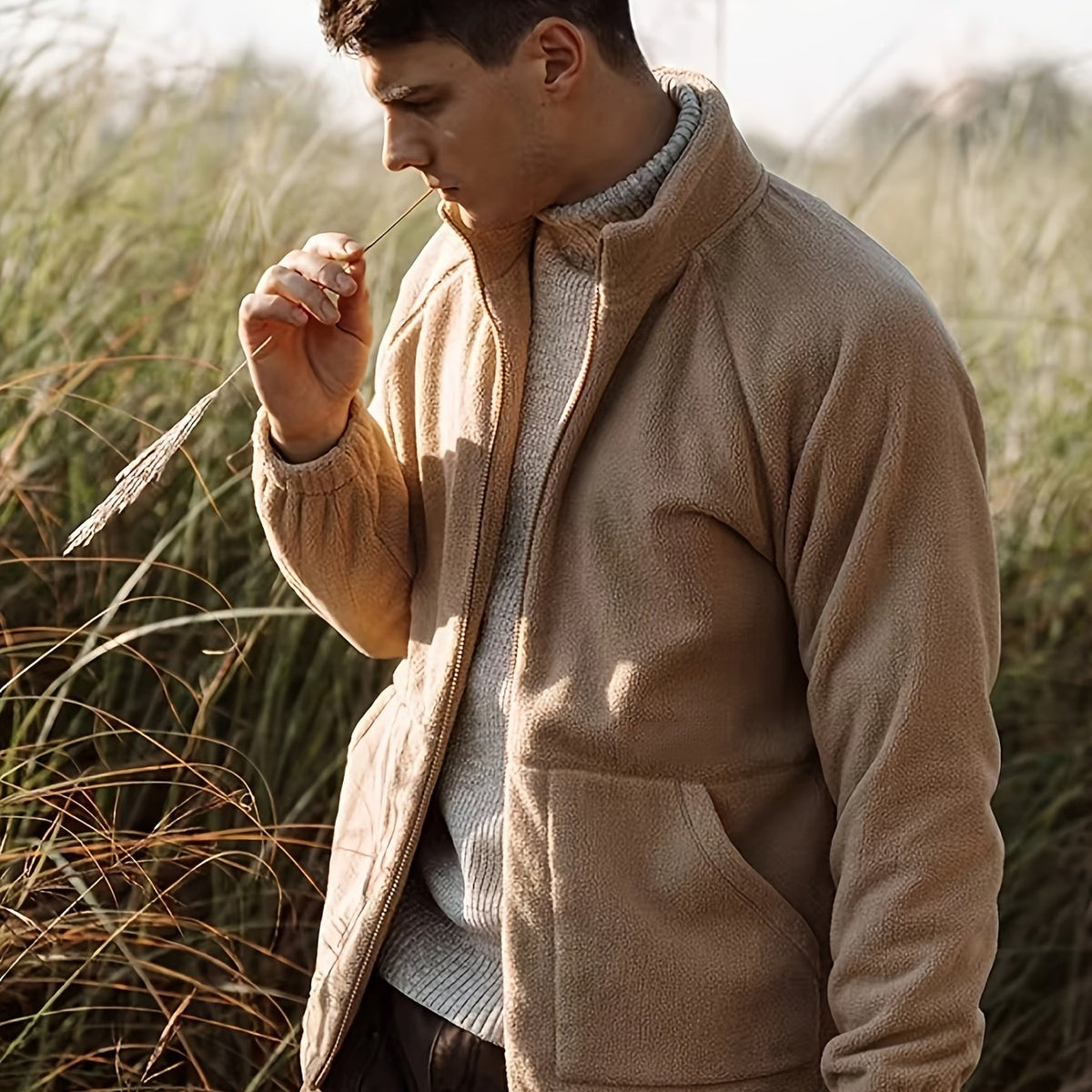 R&B | Wintermantel Aus Warmem, Einfarbigem Fleece