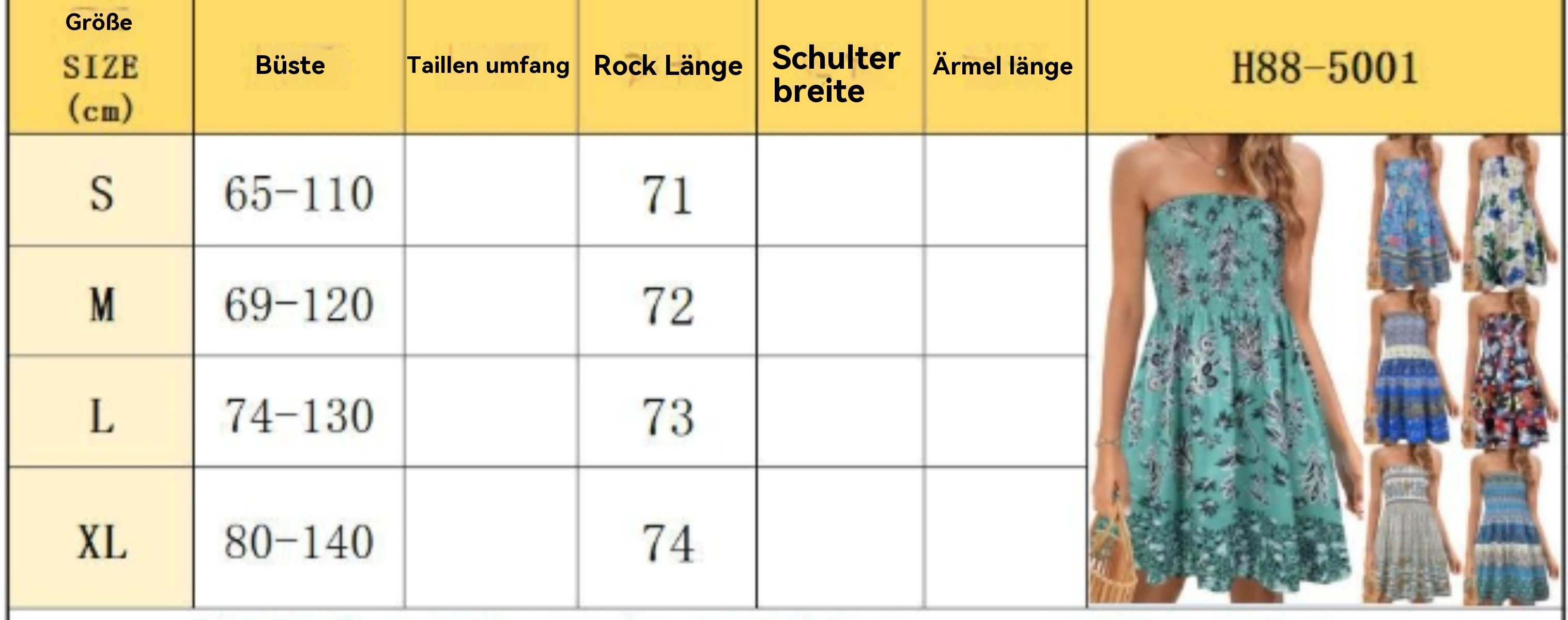 R&B | Bedrucktes Strandurlaub sexy Tube Top Kleid