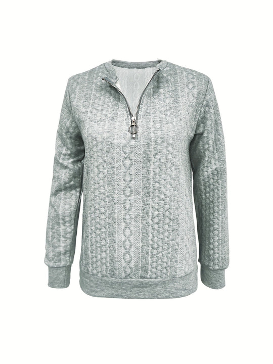R&B | Damen Strukturiertes Lässiges Halbzip Sweatshirt (Herbst)