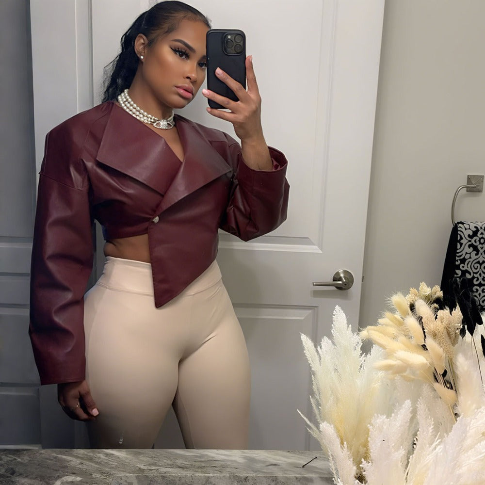R&B | Kunstleder Cropped Jack für Damen