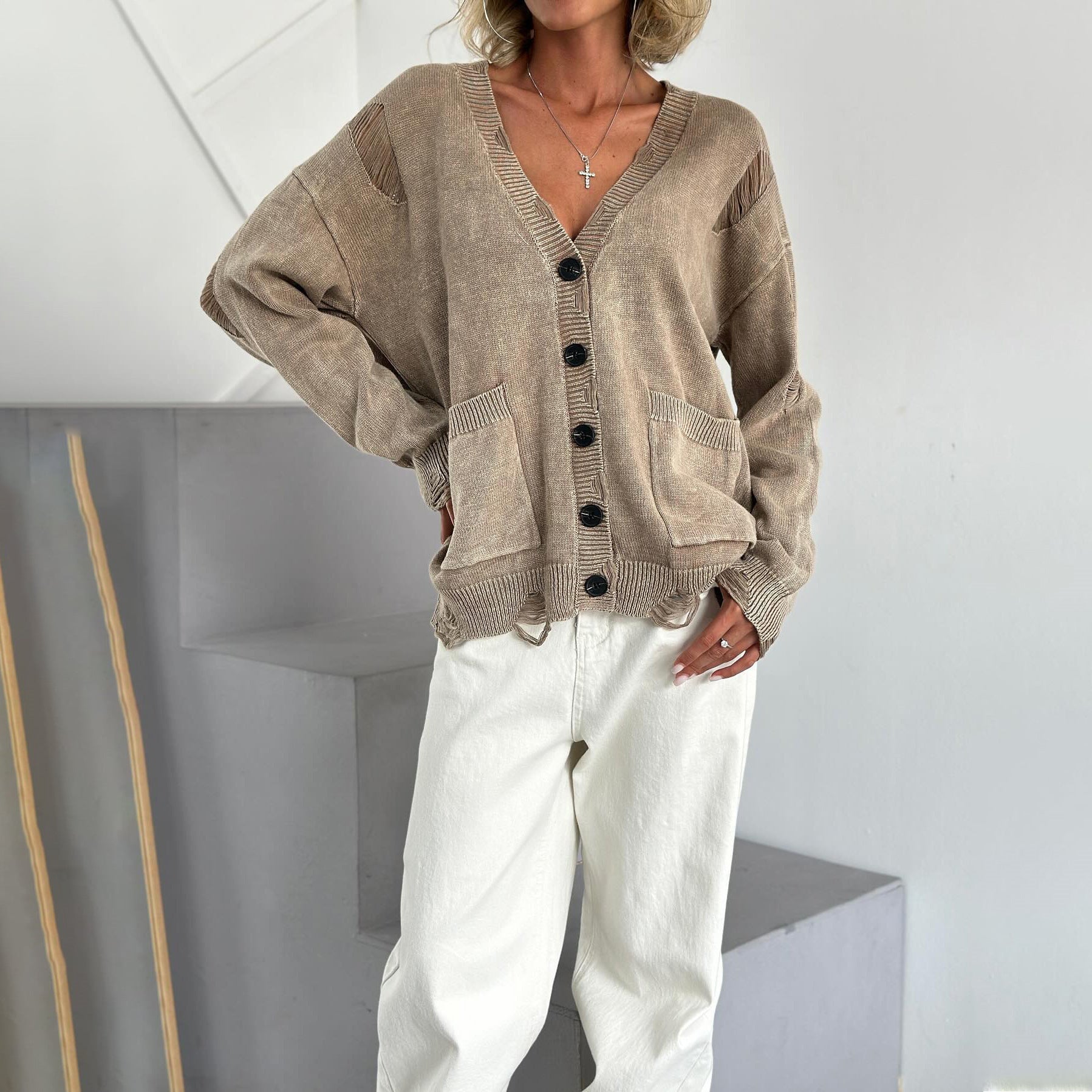 R&B | Out-Strickjacke für Damen