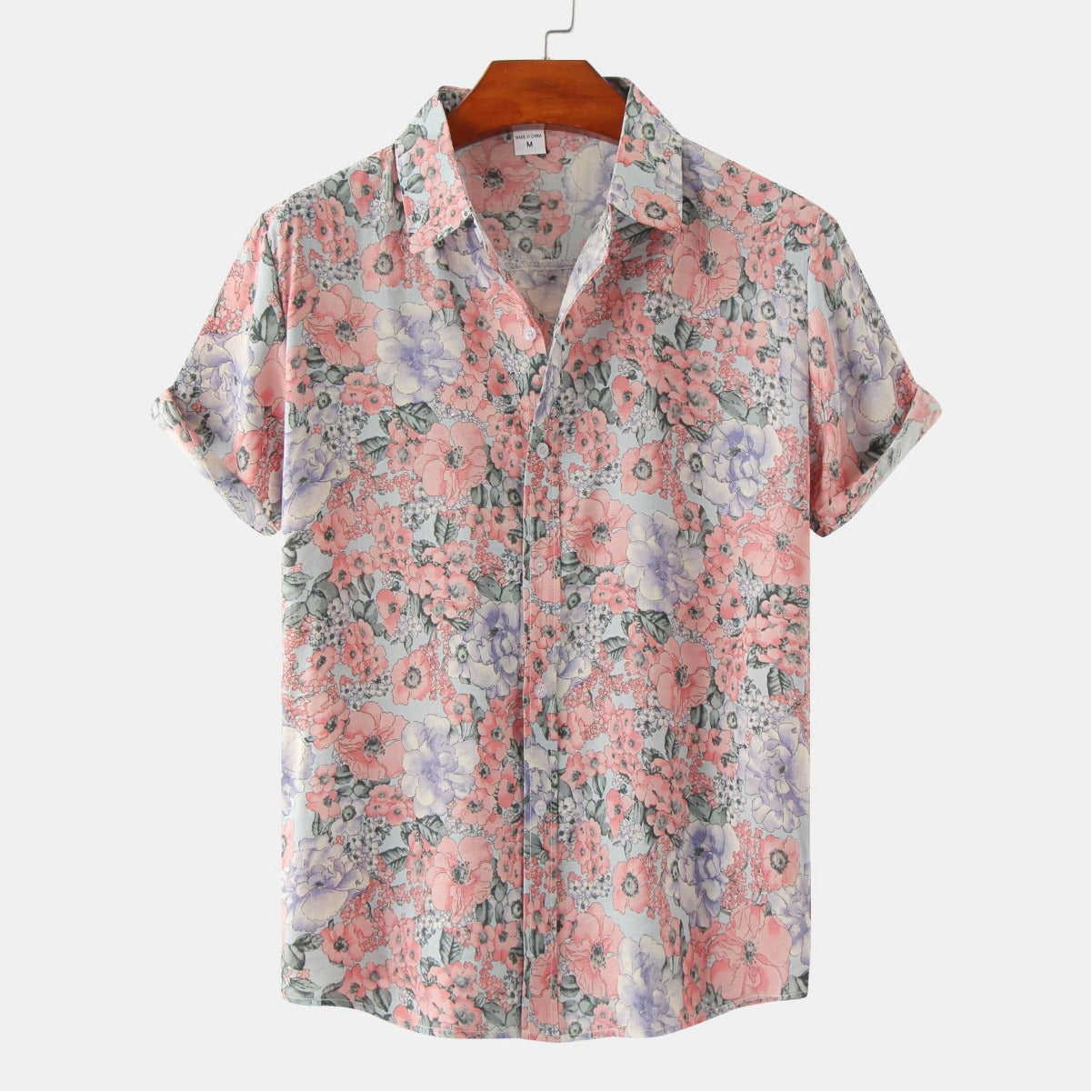 R&B | Floral kurzärmeliges Blumenhemd Männer