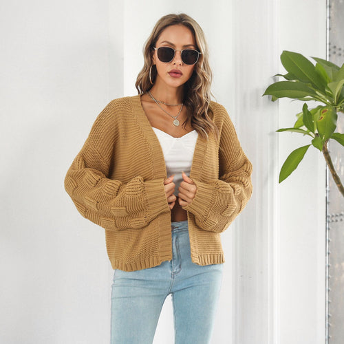 R&B | Schicke & gemütliche Strickjacke mit Puffärmeln