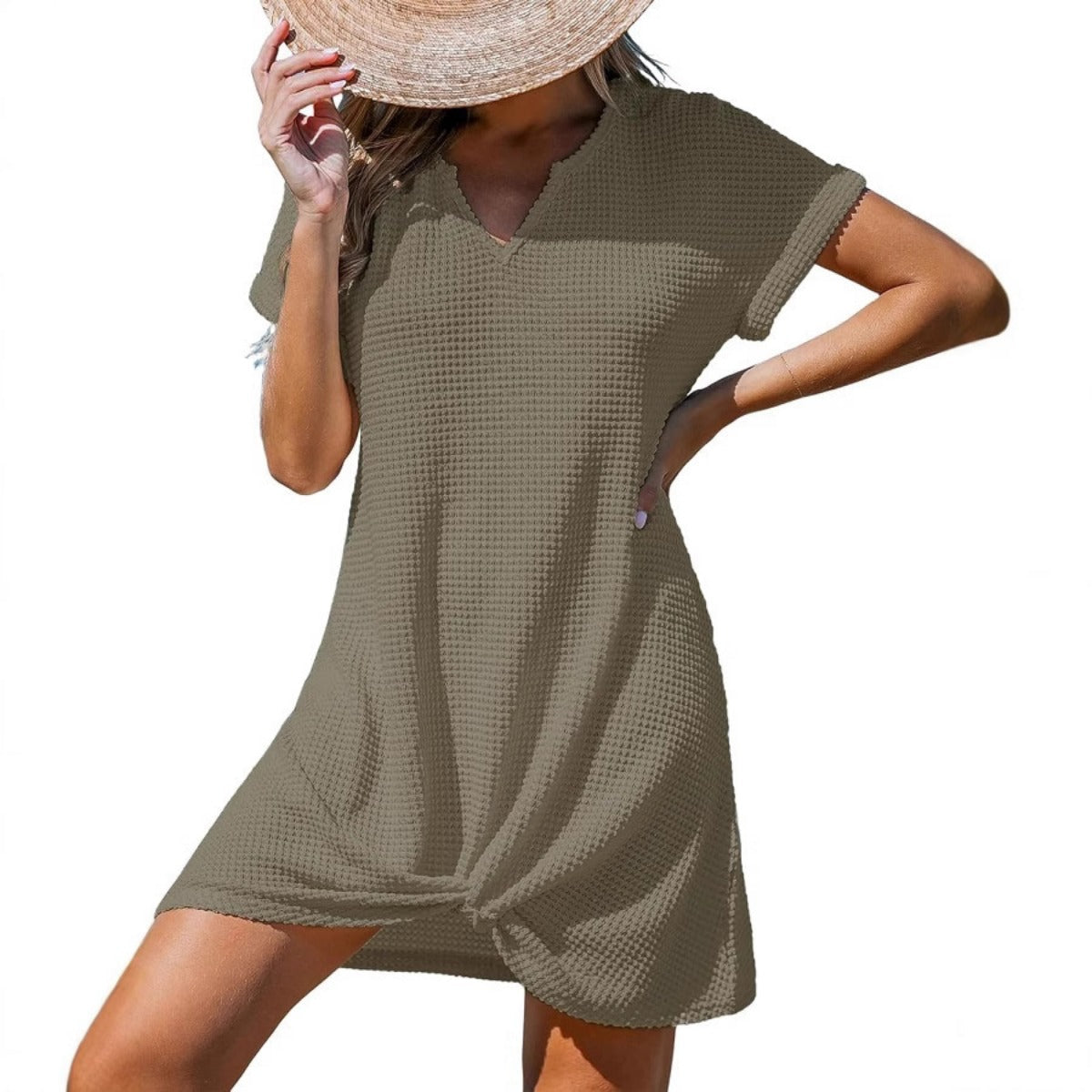 R&B | Blusenkleid mit V-Ausschnitt und Knick