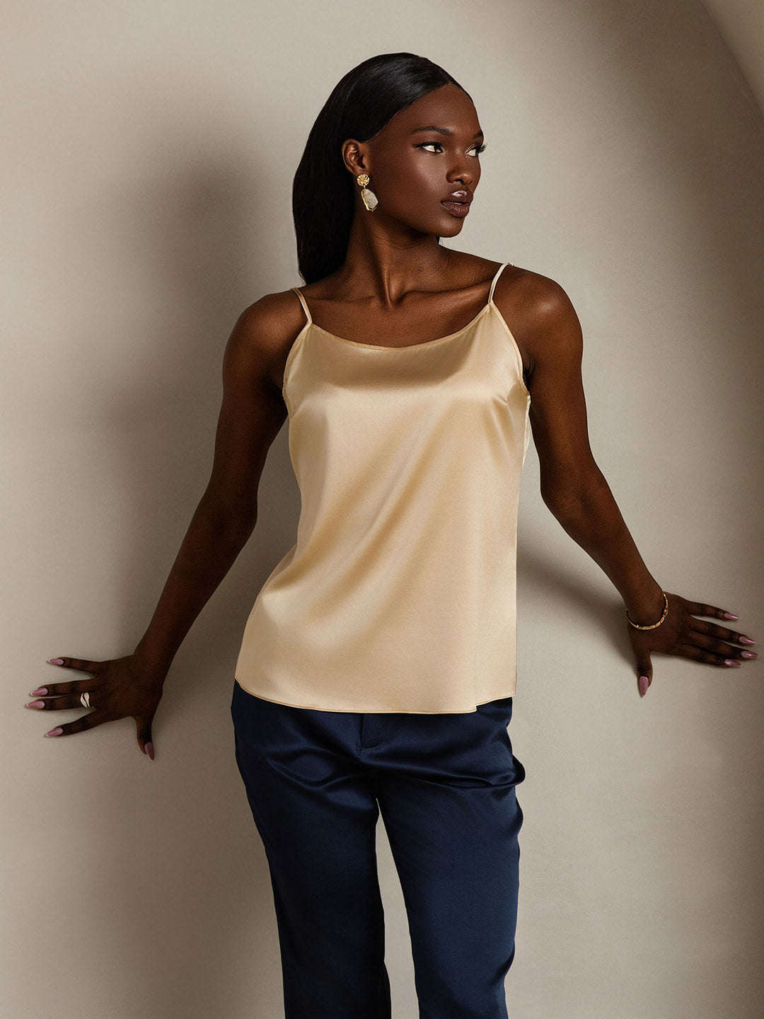 R&B | Seide Entspannt Spaghettiträger Camisole Top
